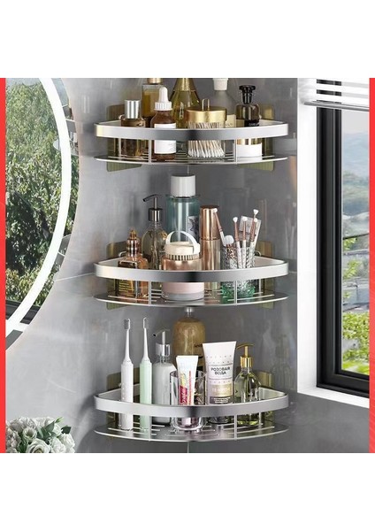 Fildişi Tarzı Yumruksuz Banyo Raf Rafları Duvara Monte Şampuan Depolama Rafı Mutfak Tutucu Kare Alüminyum Banyo Organizatör Aksesuarla (Yurt Dışından) modelleri