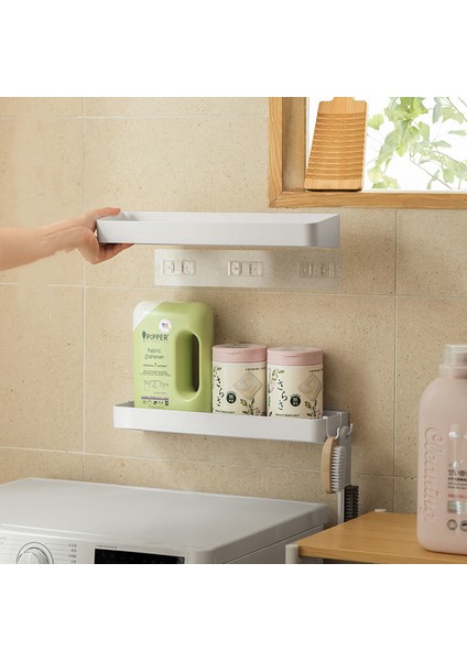 40CM Tarzı Delme Yok Banyo Depolama Rafı Duvara Monte Duş Rafı Şampuan Makyaj Organizatör Raf Banyo Tuvalet Rafı 2 Kanca ile (Yurt Dışından) fırsatları