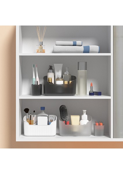 C Tarzı Banyo Aynası Dolabı Saklama Kutusu Makyaj Ruj Kozmetik Cilt Bakımı Depolama Sepeti Plastik Tuvalet Masası Kozmetik Organizatör (Yurt Dışından) indirimleri