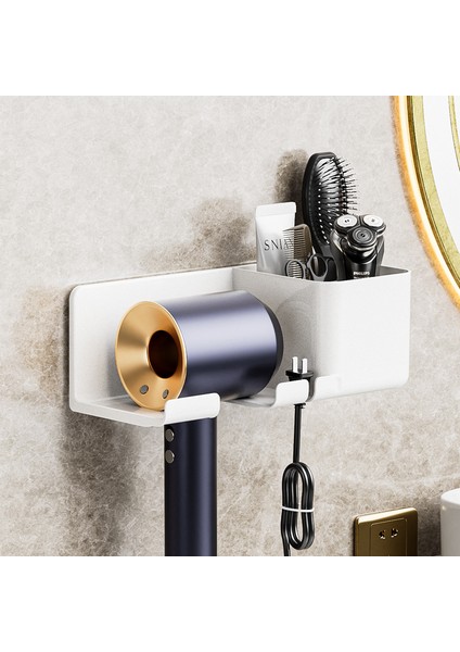 B-Beyaz Tarzı Oneup Banyo Saç Kurutma Makinesi Tutucu Tıraş Makinesi Düzleştirici Depolama Rafı Duvara Monte Depolama Organizatör Banyo Aksesuarları Ev Için (Yurt Dışından)