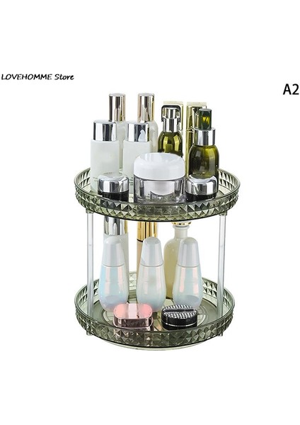 A2 Stili Singledoubletriple Katmanlı Makyaj Organizatör Kristal Su Geçirmez Kozmetik Tutucu Banyo Depolama Cilt Bakımı Pamuklu Ped Raf (Yurt Dışından)