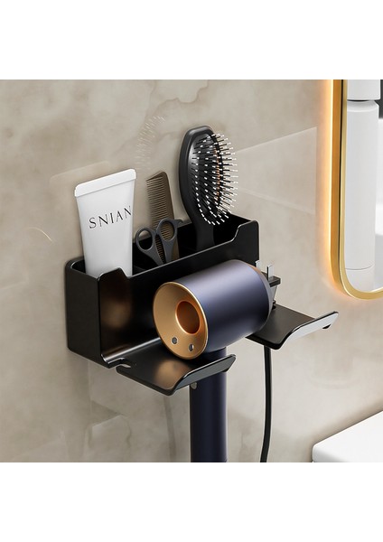 A-Siyah Tarzı Oneup Banyo Saç Kurutma Makinesi Tutucu Tıraş Makinesi Düzleştirici Depolama Rafı Duvara Monte Depolama Organizatör Banyo Aksesuarları Ev Için (Yurt Dışından)