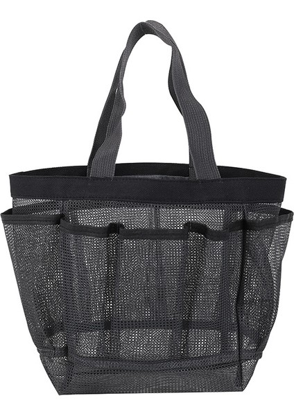 Gri Tarzı Örgü Duş Caddy Üniversite Yurdu Için Taşınabilir Büyük Banyo Çantası 8 Cepli Siyah Çok Fonksiyonlu Ev Saklama Torbaları (Yurt Dışından)