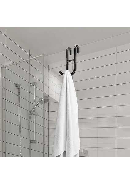 Gümüş Tarzı Duş Cam Kapi Kanca Kaplama Altın Paslanmaz Çelik Raf Kancaları Banyo Çerçevesiz Sondaj Gerektirmeyen Askı (Yurt Dışından) indirimleri