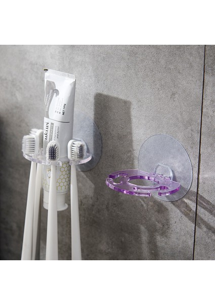 Gri Tarzı Kendinden Yapışkanlı Duvara Monte Diş Macunu Dispenseri Diş Fırçası Tutucu Depolama Sıkacağı Tıraş Makinesi Tutucu Banyo Rafları (Yurt Dışından)