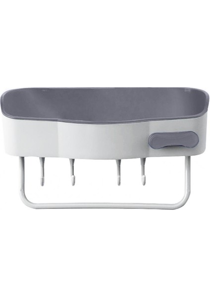 Beyaz Stil Duş Rafı Sondaj Yok Banyo Rafı Banyo Için Iyi Yük Taşıyan Plastik Çok Fonksiyonlu (Yurt Dışından)