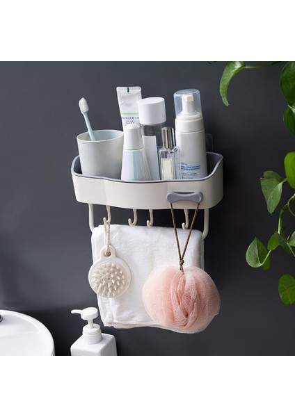 Beyaz Stil Duş Rafı Sondaj Yok Banyo Rafı Banyo Için Iyi Yük Taşıyan Plastik Çok Fonksiyonlu (Yurt Dışından) fiyatları