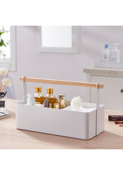 Beyaz Stil Makyaj Kreş Masası Için Depolama Tutucu Ev Banyo Mutfak, Caddy Ev Depolama Kolu Organizatör, Çelik + Ahşap (Yurt Dışından) fiyatları