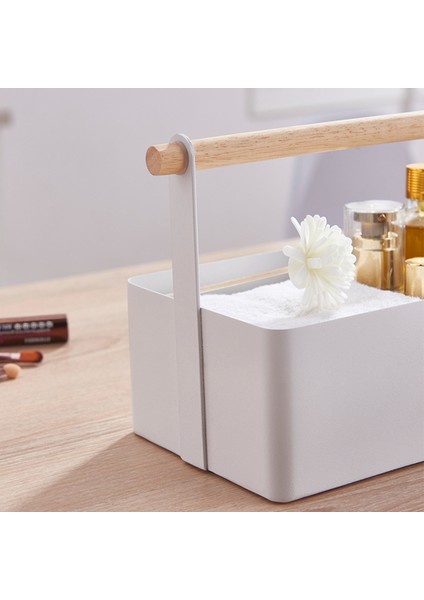 Beyaz Stil Makyaj Kreş Masası Için Depolama Tutucu Ev Banyo Mutfak, Caddy Ev Depolama Kolu Organizatör, Çelik + Ahşap (Yurt Dışından) fırsatları
