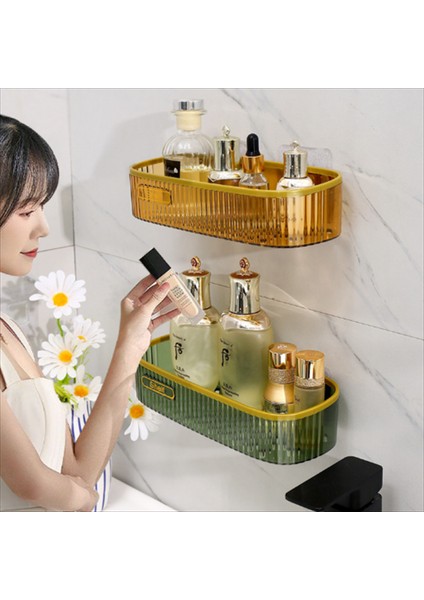 Bir Stil Akrilik Banyo Rafları Şeffaf Duş Depolama Tutucu Organizatör Sondaj Yok Duvara Monte Yüzen Banyo Şampuan Rafı (Yurt Dışından) indirimleri