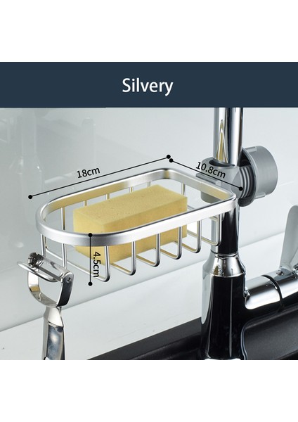 Gümüş Tarzı Banyo Musluk Depolama Rafı Duş Raf Banyo Organizasyonu Duş Sepeti Sabunluk Duş Aksesuarları Banyo Rafları (Yurt Dışından)