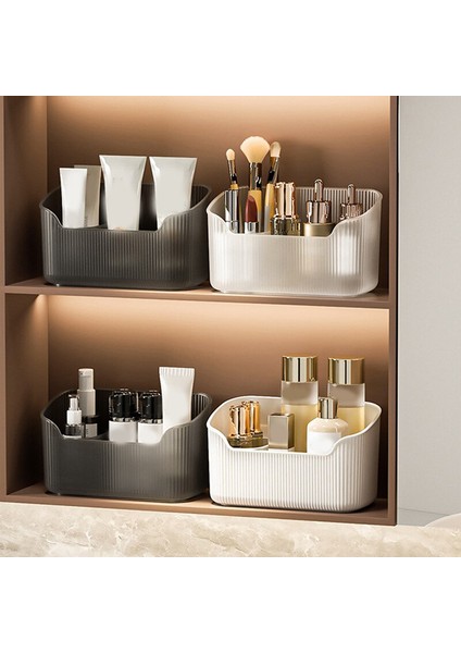 B Tarzı Banyo Aynası Dolabı Saklama Kutusu Makyaj Ruj Kozmetik Cilt Bakımı Depolama Sepeti Plastik Tuvalet Masası Kozmetik Organizatör (Yurt Dışından) modelleri
