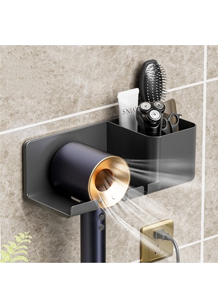 Gri1 Tarzı Duvara Monte Saç Kurutma Makinesi Tutucu Banyo Depolama Tutucu Punch-Ücretsiz Tuvalet Raf Banyo Aksesuarları Saç Fırçası Depolama Braketi (Yurt Dışından) fırsatları