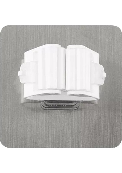 Beyaz Stil Duvara Monte Paspas Organizatör Tutucu Kanca Fırça Süpürge Askı Ev Depolama Rafı Banyo Emme Asılı Boru Kancaları (Yurt Dışından)