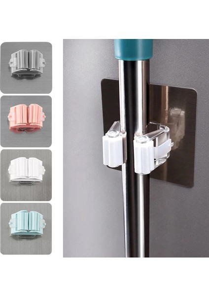 Beyaz Stil Duvara Monte Paspas Organizatör Tutucu Kanca Fırça Süpürge Askı Ev Depolama Rafı Banyo Emme Asılı Boru Kancaları (Yurt Dışından) fiyatları