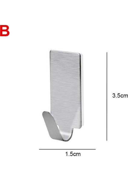 B Tarzı Yapışkanlı Paslanmaz Çelik Duvar Kanca Mutfak Ev Banyo Duş Kancaları Banyo Topu Askı Tutucu Raf Anahtar Çanta Robe Asma Kancaları (Yurt Dışından)
