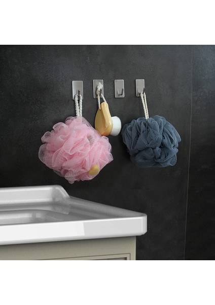 B Tarzı Yapışkanlı Paslanmaz Çelik Duvar Kanca Mutfak Ev Banyo Duş Kancaları Banyo Topu Askı Tutucu Raf Anahtar Çanta Robe Asma Kancaları (Yurt Dışından) fırsatları