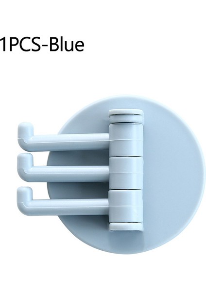 1 Adet-Mavi Tarzı 3 Renkli Dönebilen Kendinden Yapışkanlı Abs Kanca Yumruksuz Duvar Kapı Giyim Asılı Tutucu Mutfak Banyo Depolama Yapışkan Raf (Yurt Dışından)