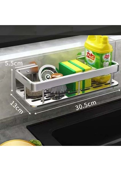 Gümüş Tarzı Banyo Rafı Matkapsız Duvara Montaj Köşe Rafları Şampuan Havlu Tutucu Mutfak Depolama Rafı Alüminyum Banyo Aksesuarları (Yurt Dışından)
