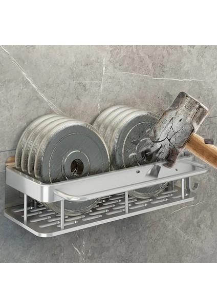 Gümüş Tarzı Banyo Rafı Matkapsız Duvara Montaj Köşe Rafları Şampuan Havlu Tutucu Mutfak Depolama Rafı Alüminyum Banyo Aksesuarları (Yurt Dışından) indirimleri