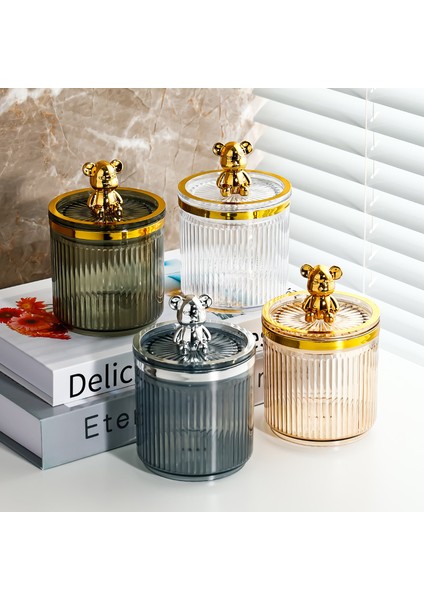 B3 Stili 13.5x8.8x8.5cm Lüks Ayı Pamuk Ped Organizatör Banyo Saklama Kutusu Pamuklu Çubukla Kürdan Kozmetik Takı Makyaj Çıkarıcı Ped Konteyner (Yurt Dışından) fırsatları