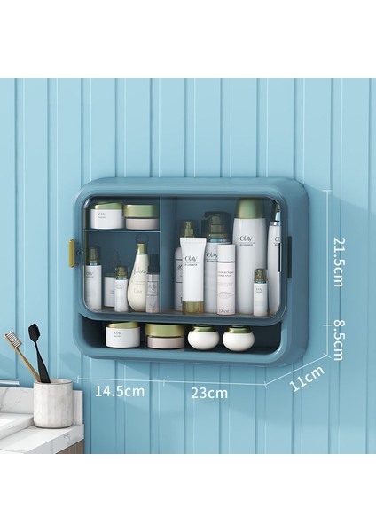 Beyaz Stil Kozmetik Saklama Kutusu Duvara Monte Delik Ücretsiz Toz Geçirmez Ev Büyük Kapasiteli Tuvalet Duvara Monte Banyo Rafı (Yurt Dışından) indirimleri