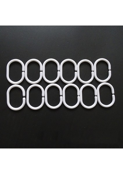 Beyaz Stil Et Duş Perdesi C Şeklinde Beyaz Kanca Banyo Perdesi Dıy Kanca Döngü Klip Kayma Uygun Yedek Kanca Aksesuarları (Yurt Dışından)