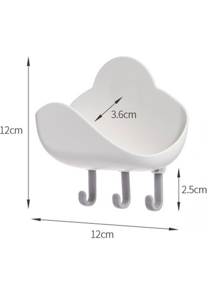 1 Adet Tarzı Bulut Şekilli Duvara Monte Damla Sabun Kutusu Mutfak Banyo Hiçbir Delme Yaratıcı Karikatür Kanca ile Çok Fonksiyonlu Sabun Depolama (Yurt Dışından)