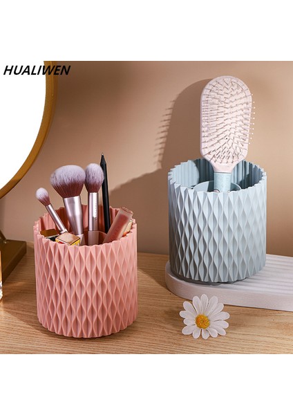 Beyaz Stil Döndür Makyaj Fırçası Saklama Kutusu Masa Üstü Organiser Tuvalet Masası Banyo Depolama Kaş Kalemi Ruj Organizatör Tutucu (Yurt Dışından) fiyatları