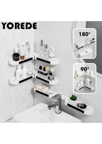 A-Beyaz Tarzı Yorede Banyo Döner Depolama Rafı Yumruksuz Plastik Sabun Rafları Köşe Ev Depolama Organizatör Banyo Aksesuarları (Yurt Dışından) fiyatları