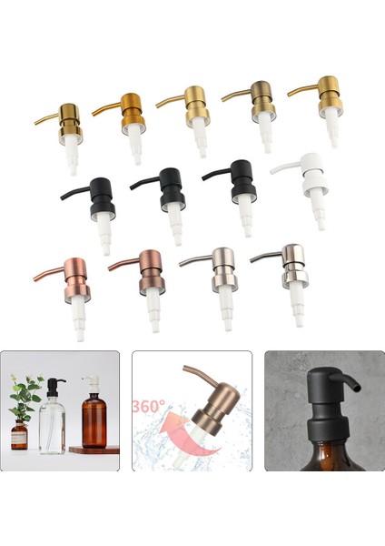 Bir Stil Paslanmaz Çelik Metal Pompa Kafası Sıvı Losyon Dispenseri Itme Tipi Losyon Pompası Kavanoz Tüp Losyon Şampuan Pompası Banyo Donanım (Yurt Dışından)