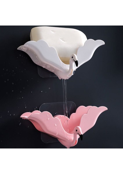 Beyaz Stil Duvara Monte Flamingo Şekli Sabunluk Karikatür Punch-Ücretsiz Karikatür Sabun Kutusu Banyo Malzemeleri Depolama Sabunluklar Tepsi (Yurt Dışından) fiyatları