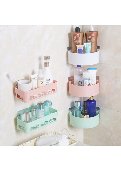 18X15X8CM Tarzı Banyo Köşe Duş Rafı Tuvalet Yapışkanlı Şampuan Jeli Depolama Sepeti Duvar Asılı Banyo Rafı Başucu Çeşitli Eşyalar Saklama Kutusu (Yurt Dışından) fiyatları