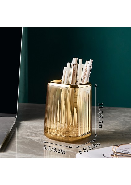 Sarı Stil Hafif Lüks Makyaj Organizatörler Kozmetik Fırça Organizasyonu Kozmetik Saklama Kutusu Makyaj Fırça Tutucu Banyo Aksesuarları (Yurt Dışından)