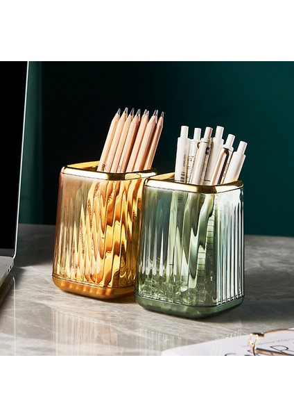 Sarı Stil Hafif Lüks Makyaj Organizatörler Kozmetik Fırça Organizasyonu Kozmetik Saklama Kutusu Makyaj Fırça Tutucu Banyo Aksesuarları (Yurt Dışından) indirimleri