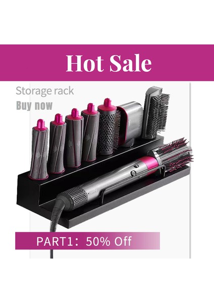 B Tarzı Sürgülü Duvara Monte Kurutma Makinesi Saç Bigudi Depolama Rafı Uygun Dyson Airwrap Gerekli Banyo Rafı Saç Bakımı Alet Saklama Kutusu (Yurt Dışından) fiyatları