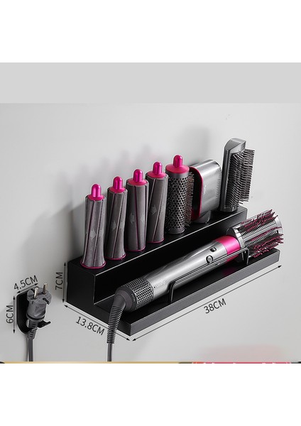B Tarzı Sürgülü Duvara Monte Kurutma Makinesi Saç Bigudi Depolama Rafı Uygun Dyson Airwrap Gerekli Banyo Rafı Saç Bakımı Alet Saklama Kutusu (Yurt Dışından) fırsatları