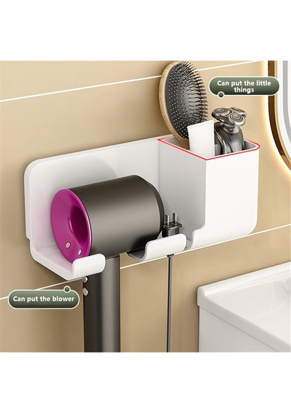 Beyaz Stil Saç Kurutma Makinesi Tutucu, Fön Makinesi Tutucu Duvara Monte, Yerden Tasarruf Edin ve Kurulumu Kolay, Yatak Odası ve Banyo Saç Alet Düzenleyici (Yurt Dışından) indirimleri