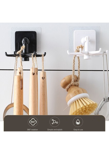G-Sarı Tarzı 360 Dönebilen Mutfak Eşyaları Yumruksuz Altı Çene Duvar Kancaları Büyük Boy Tartı Askı Banyo Rafı Su Geçirmez Ev Depolama (Yurt Dışından) fırsatları
