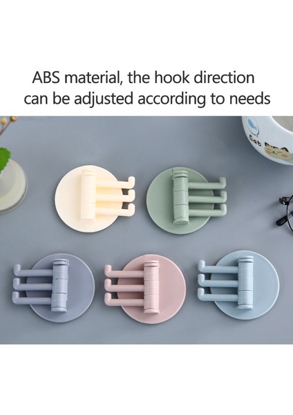 1 Adet-Bej Tarzı 3 Renkli Dönebilen Kendinden Yapışkanlı Abs Kanca Yumruksuz Duvar Kapı Giyim Asılı Tutucu Mutfak Banyo Depolama Yapışkan Raf (Yurt Dışından) fırsatları