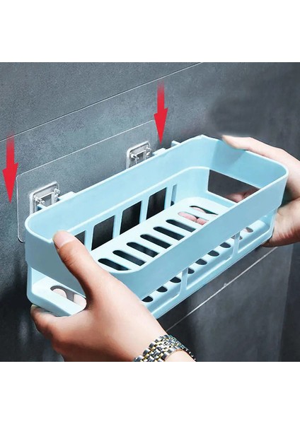 18X15X8CM Tarzı Banyo Köşe Duş Rafı Tuvalet Yapışkanlı Şampuan Jeli Depolama Sepeti Duvar Asılı Banyo Rafı Başucu Çeşitli Eşyalar Saklama Kutusu (Yurt Dışından) fırsatları