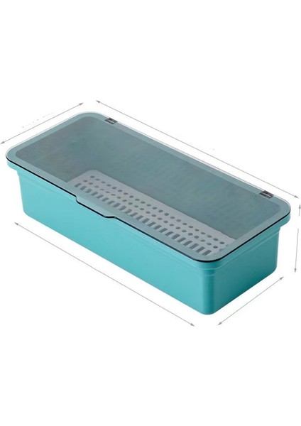 Mavi Stil Makyaj Kozmetik Fırça Saklama Kutusu Şeffaf Toz Geçirmez Kapaklı Kutular Gölge Fırçası Makyaj Organizatör Banyo Aksesuarları (Yurt Dışından)