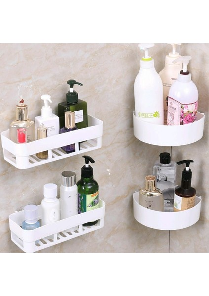 Haki Tarzı Banyo Duvara Monte Plastik Depolama Raf Saklama Kutusu Şampuan Tepsi Standı Tek Katmanlı Ücretsiz Delme Raf Organizatör (Yurt Dışından) modelleri