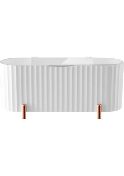 Beyaz Stil Plastik Pamuklu Çubukla Saklama Kutusu Toz Geçirmez Kapaklı Şeker Kavanoz Saklama Kutusu 3 Bağımsız Bölmeli Banyo Için Kolay Temizlenebilir (Yurt Dışından)