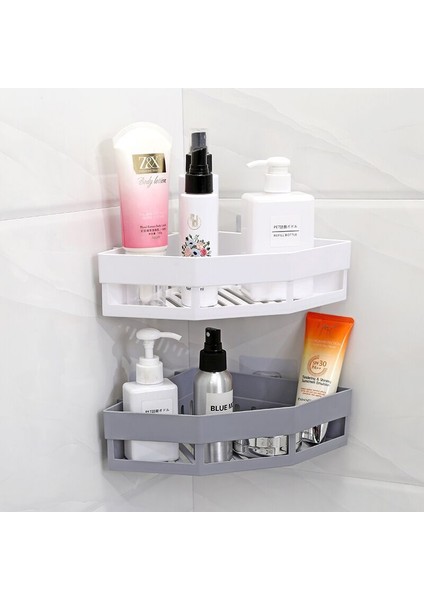 Beyaz Stil Banyo Köşe Rafı Sondaj Olmadan Organizatör Tuvalet Şampuanı Jel Depolama Sepeti Dekorasyon Duş Rafı Tutucu Aksesuarları (Yurt Dışından) indirimleri