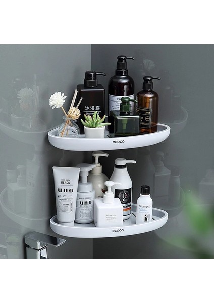 Gri-A Tarzı Mıcck Banyo Rafı Sondaj Olmadan Köşe Duvar Rafı Mutfak Depolama Rafı Banyo Organizatör ve Depolama Ev Aksesuarları (Yurt Dışından) modelleri