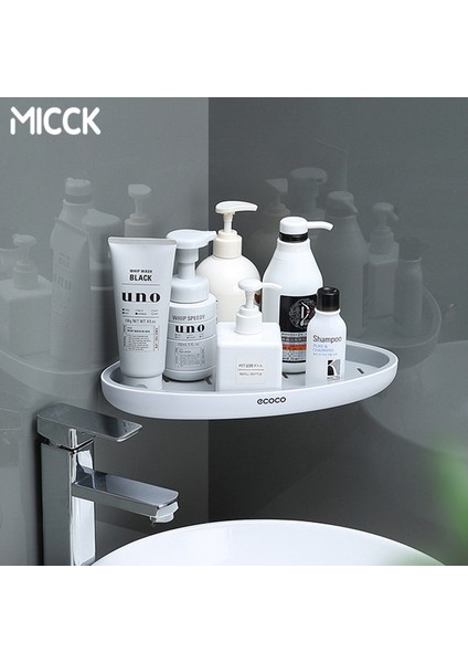 Gri-A Tarzı Mıcck Banyo Rafı Sondaj Olmadan Köşe Duvar Rafı Mutfak Depolama Rafı Banyo Organizatör ve Depolama Ev Aksesuarları (Yurt Dışından) indirimleri