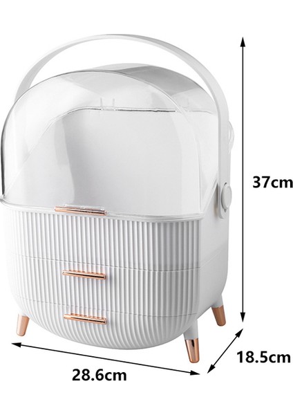 Bir Stil Büyük Kapasiteli Kozmetik Saklama Kutusu Su Geçirmez Toz Geçirmez Banyo Masaüstü Güzellik Makyaj Organizatör Cilt Bakımı Depolama Çekmecesi (Yurt Dışından)