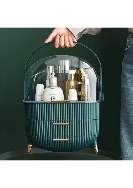 Bir Stil Büyük Kapasiteli Kozmetik Saklama Kutusu Su Geçirmez Toz Geçirmez Banyo Masaüstü Güzellik Makyaj Organizatör Cilt Bakımı Depolama Çekmecesi (Yurt Dışından) modelleri