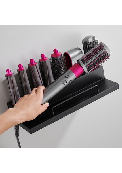 C Tarzı Sürgülü Duvara Monte Kurutma Makinesi Saç Bigudi Depolama Rafı Uygun Dyson Airwrap Gerekli Banyo Rafı Saç Bakımı Alet Saklama Kutusu (Yurt Dışından) modelleri